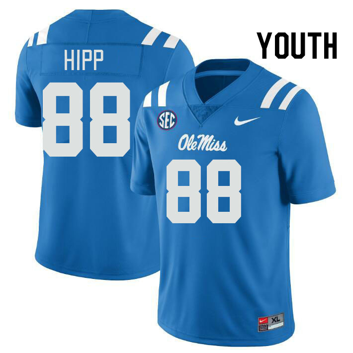 Youth #88 Dillon Hipp Ole Miss Rebels College Football Jerseys Stitched-Power Blue